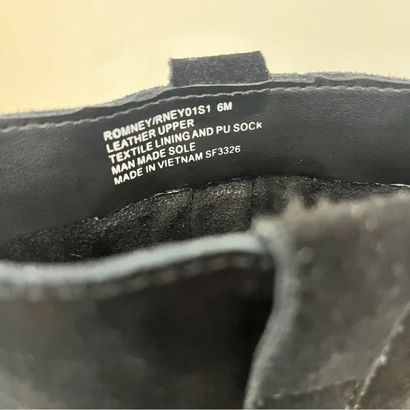 Steve Madden Romney Mid-Calf Boots Black Leather Block Heel Almond Toe Size 6 - Picture 11 of 13